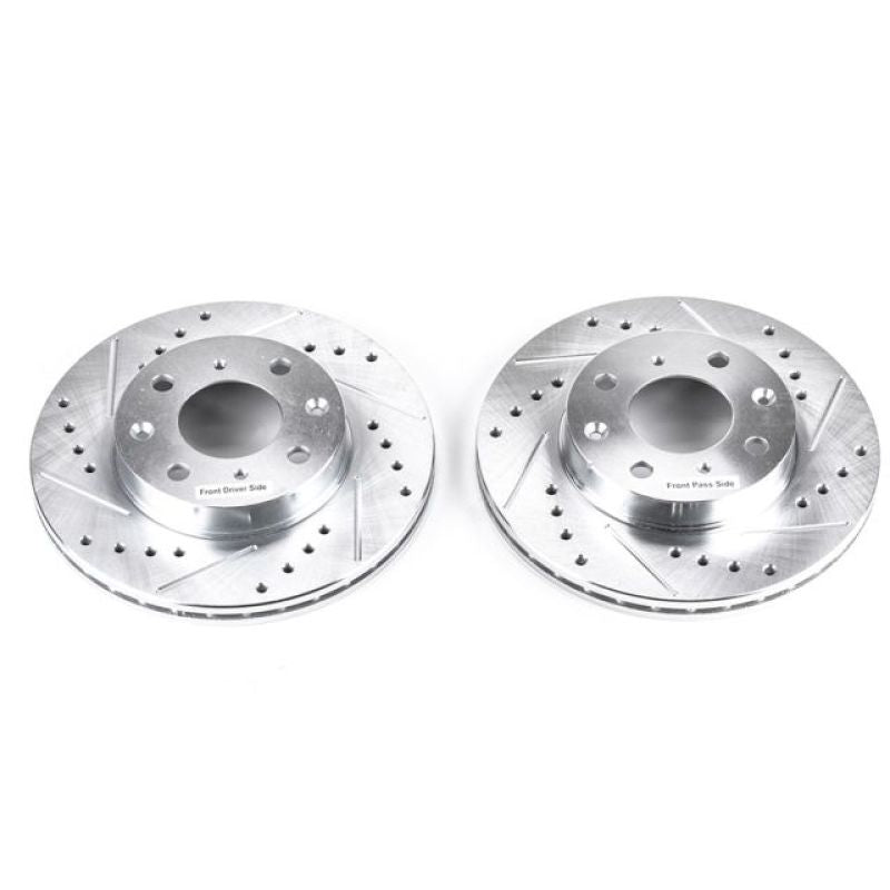 PowerStop JBR304XPR - PSBJBR304XPR - Power Stop 88-91 Honda Civic Front Evolution Drilled & Slotted Rotors - Pair - Shipped in Europe - Tuningsupply.com