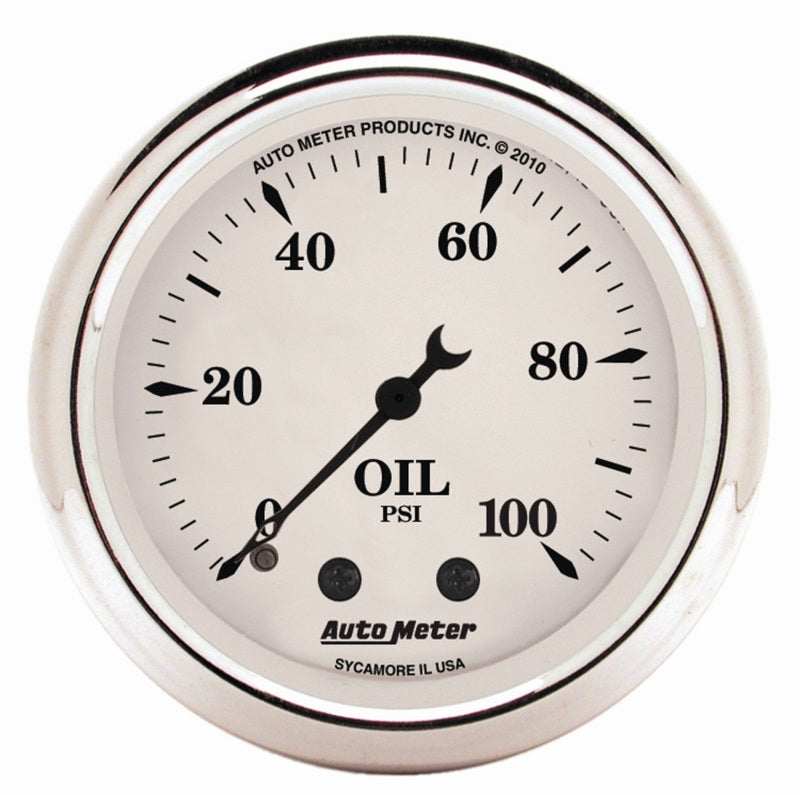 AutoMeter 1621 - ATM1621 - AutoMeter Gauge Oil Press 2-1/16in. 100PSI Mech Old Tyme White - Shipped in Europe - Tuningsupply.com