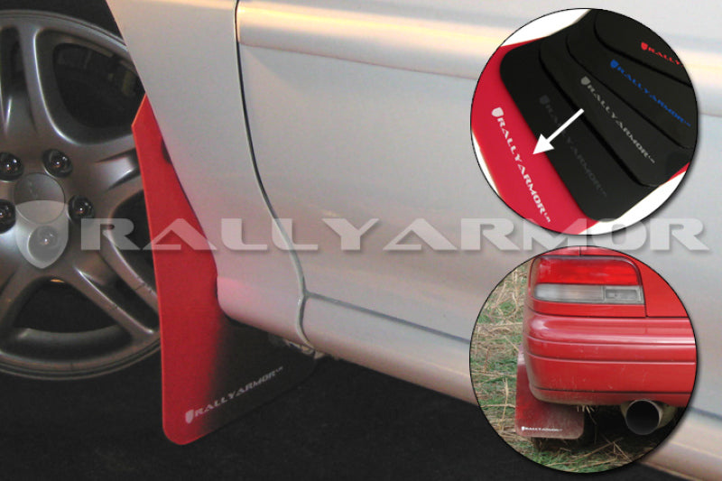 Rally Armor MF2-UR-RD/WH - RALMF2-UR-RD/WH - Rally Armor 93-01 Subaru Impreza RS Red UR Mud Flap w/ White Logo - Shipped in Europe - Tuningsupply.com