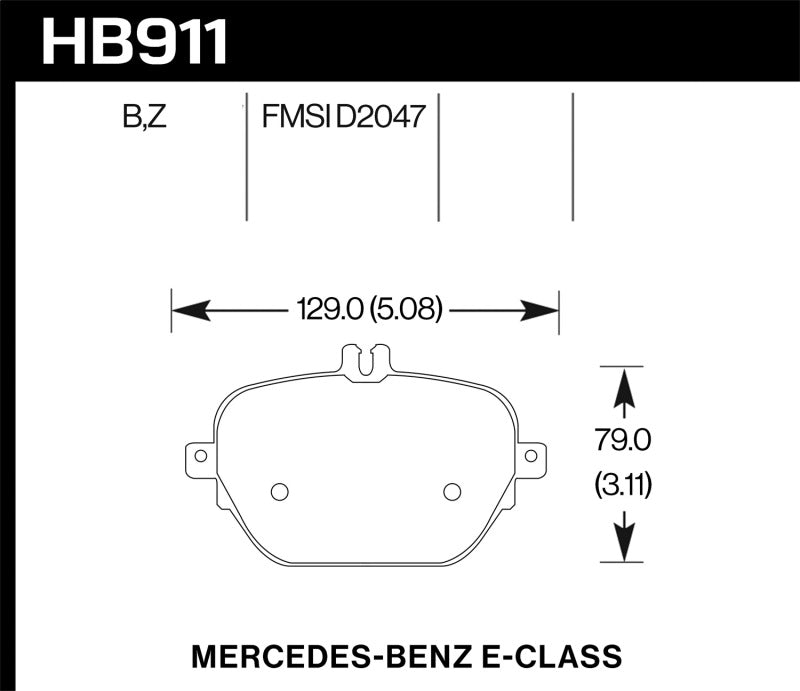 Hawk Performance KHB911Z.654 - HAWKHB911Z.654 - Hawk 17-18 Mercedes-Benz E43 AMG 4Matic 3.0L Performance Ceramic Street Rear Brake Pads - Shipped in Europe - Tuningsupply.com