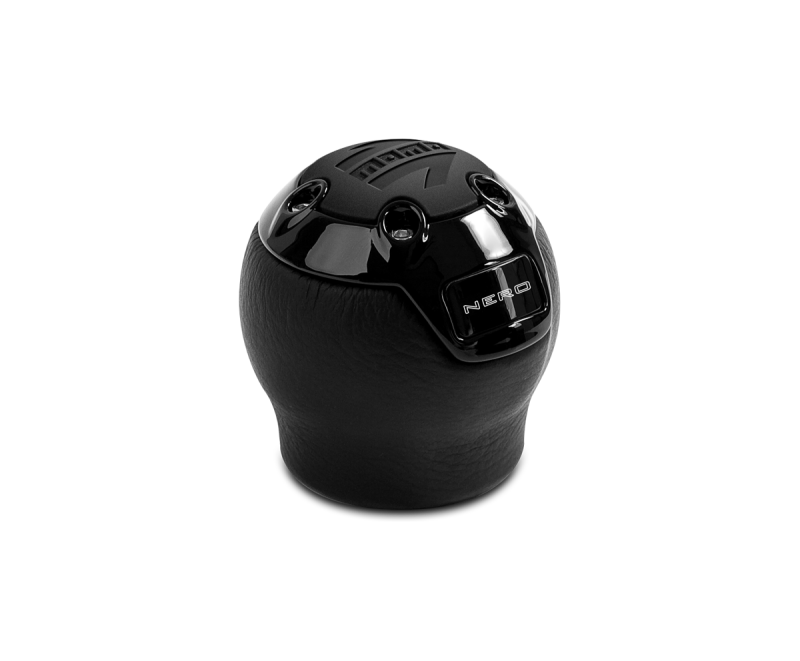MOMO NERBK1-R - MOMNERBK1-R - Momo Nero Shift Knob - Black Leather, Black Chrome Insert, with Reverse Lockout - Shipped in Europe - Tuningsupply.com