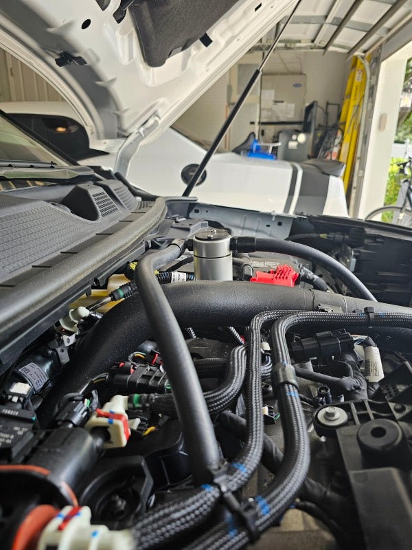 J&L 3056D-C - JLT3056D-C - J&L 23-25 Ford Ecoboost 2.0 Oil Separator PCV Side - Clear Anodized - Shipped in Europe - Tuningsupply.com