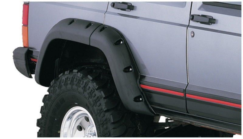 Bushwacker 10911-07 - BUS10911-07 - Bushwacker 84-01 Jeep Cherokee Cutout Style Flares 4pc Fits 4-Door Sport Utility Only - Black - Shipped in Europe - Tuningsupply.com