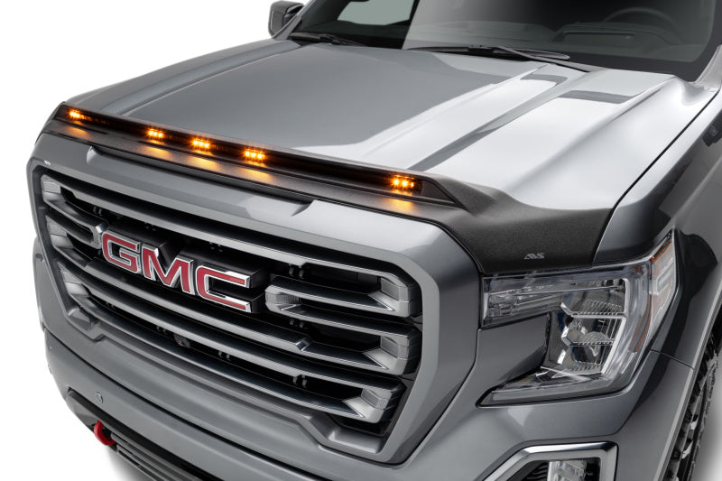 AVS 753167 - AVS753167 - AVS 19-22 GMC Sierra 1500 Aeroskin Low Profile Hood Shield w/ Lights - Black - Shipped in Europe - Tuningsupply.com