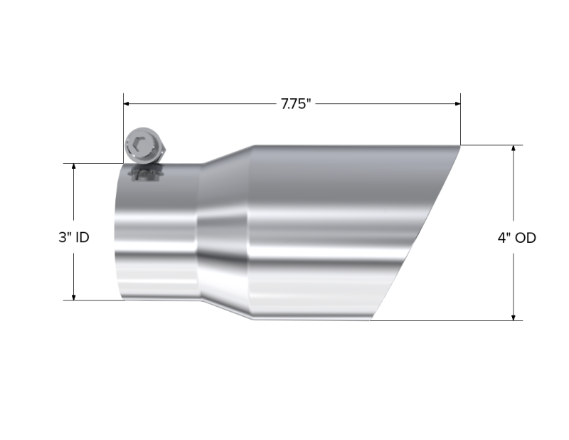 MBRP PT5122 - MBRPT5122 - MBRP Universal Tip 4in O.D. Dual Wall Angled 3in inlet 8in length T304 - Shipped in Europe - Tuningsupply.com
