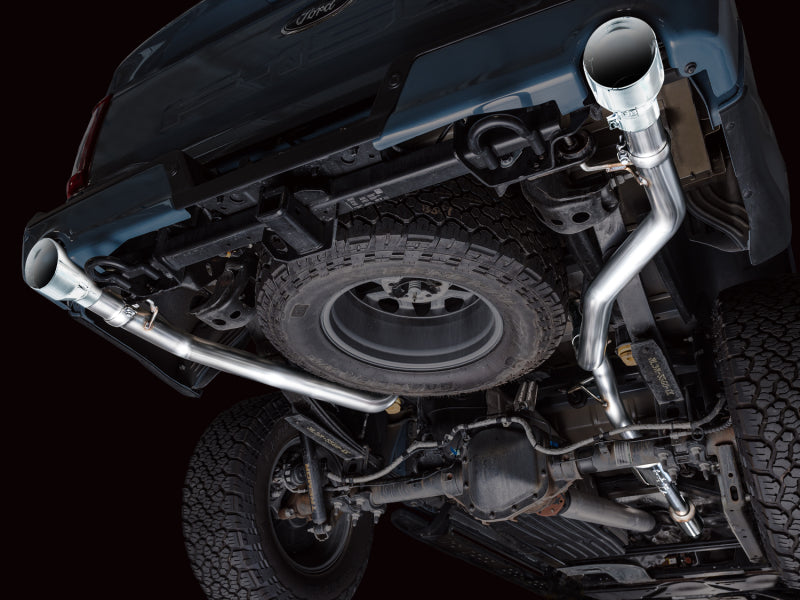 AWE Tuning 3015-32402 - AWE3015-32402 - AWE Tuning 2021+ Ford F150 Tremor w/ Bumper Cutouts 0FG Resonated Cat-Back w/ Chrome Silver Tips - Shipped in Europe - Tuningsupply.com