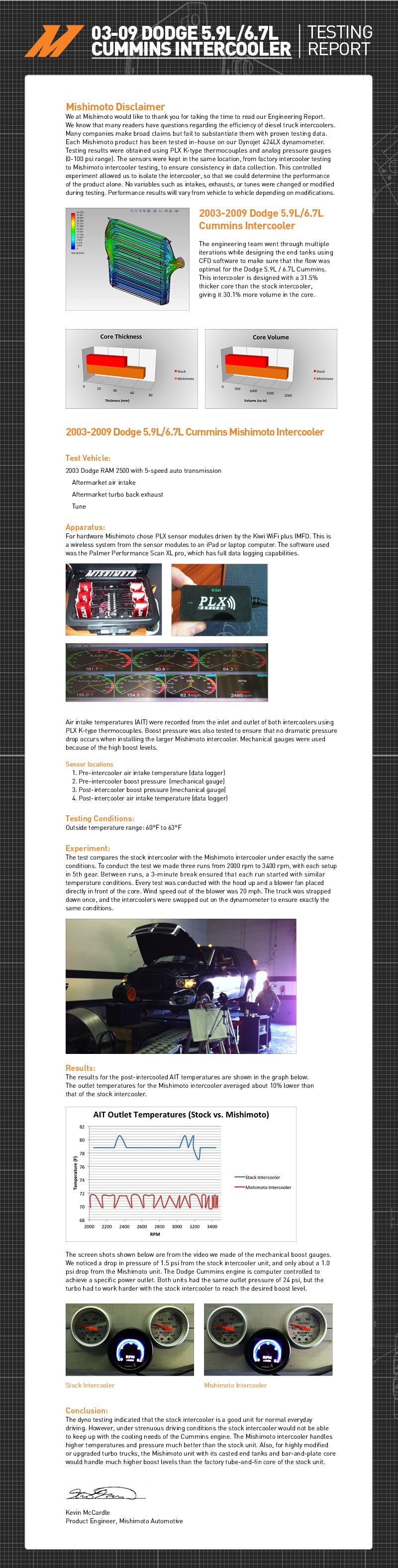 Mishimoto MMINT-RAM-03BK - MISMMINT-RAM-03BK - Mishimoto 03-09 Dodge 5.9L/6.7L Cummins Intercooler (Black) - Shipped in Europe - Tuningsupply.com