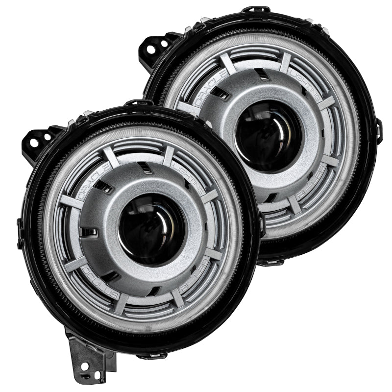 ORACLE Lighting 5839-504-PSC - ORL5839-504-PSC - Oracle Oculus Bi-LED Projector Headlights for Jeep JL/Gladiator JT Satin Silver 5500K - Shipped in Europe - Tuningsupply.com