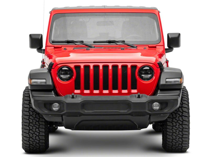 Raxiom J171705 - RAXJ171705 - Raxiom 18-23 Jeep Wrangler JL Axial Series 9-In Angel Eye LED Headlights- Black Housing (Clear Lens) - Shipped in Europe - Tuningsupply.com