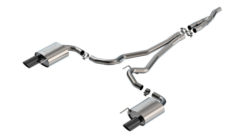 Borla 140979BC - BOR140979BC - Borla 2024 Ford Mustang 2.3L Ecoboost 2.50 S-TYPE Black Chrome Catback Exhaust - Non-Active - Shipped in Europe - Tuningsupply.com