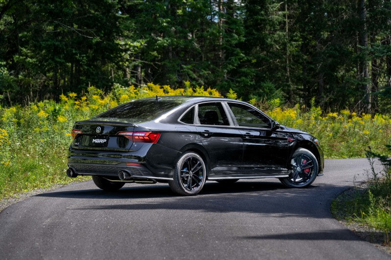 MBRP PS46153CF - MBRPS46153CF - MBRP 2022 VW Jetta GLI 2.0 TSI 3in Cat Back T304 SS 2.5in Dual Split Rear w/ Carbon Fiber Tips - Shipped in Europe - Tuningsupply.com