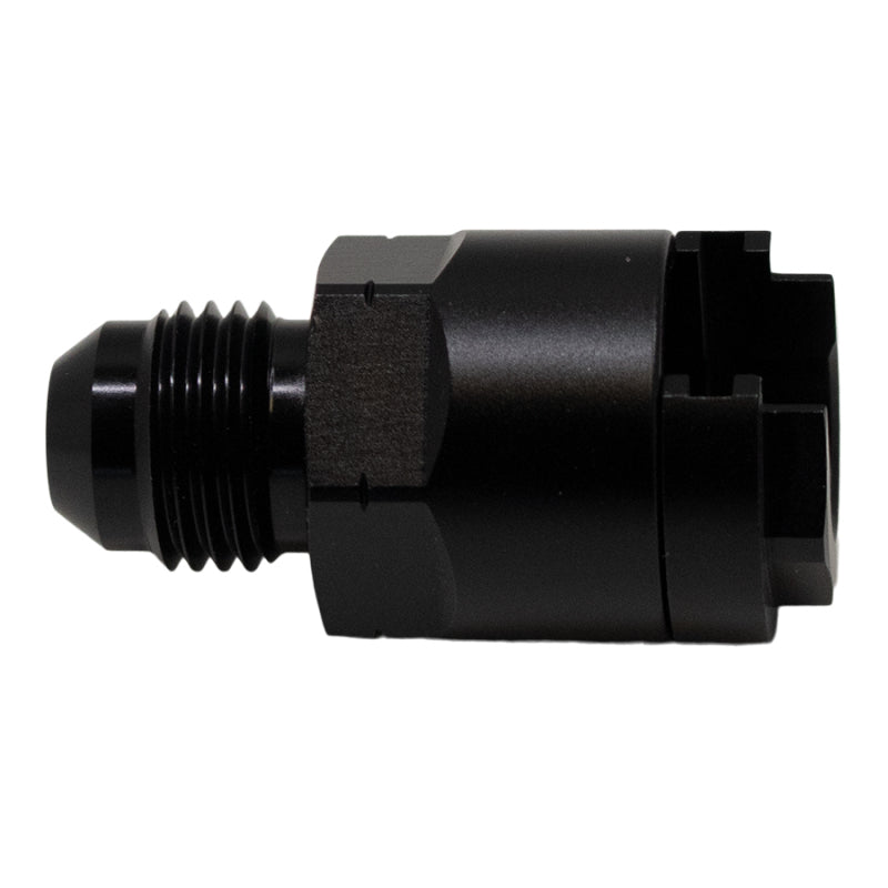 DeatschWerks 6-02-0103-B - DWK6-02-0103-B - DeatschWerks 6AN Male Flare to 3/8in Female EFI Quick Connect Adapter - Anodized Matte Black - Shipped in Europe - Tuningsupply.com