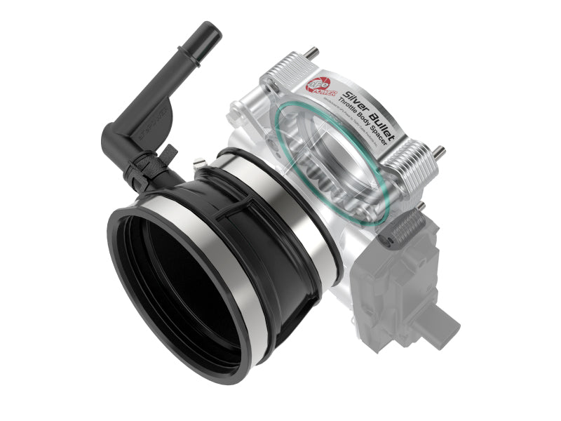 aFe 46-34017 - AFE46-34017 - aFe 2020 Vette C8 Silver Bullet Aluminum Throttle Body Spacer Works w/ Factory Intake Only - Silver - Shipped in Europe - Tuningsupply.com