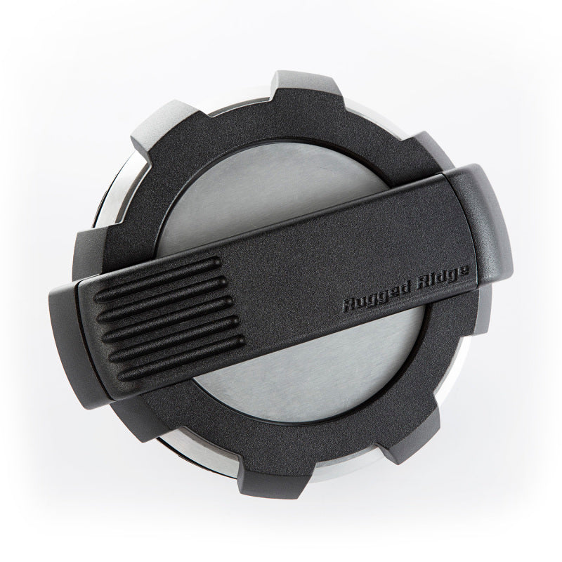 Rugged Ridge 11425.10 - RUG11425.10 - Rugged Ridge Elite Fuel Door Non-Lock Brushed Alum 07-18 Jeep Wrangler JK - Shipped in Europe - Tuningsupply.com