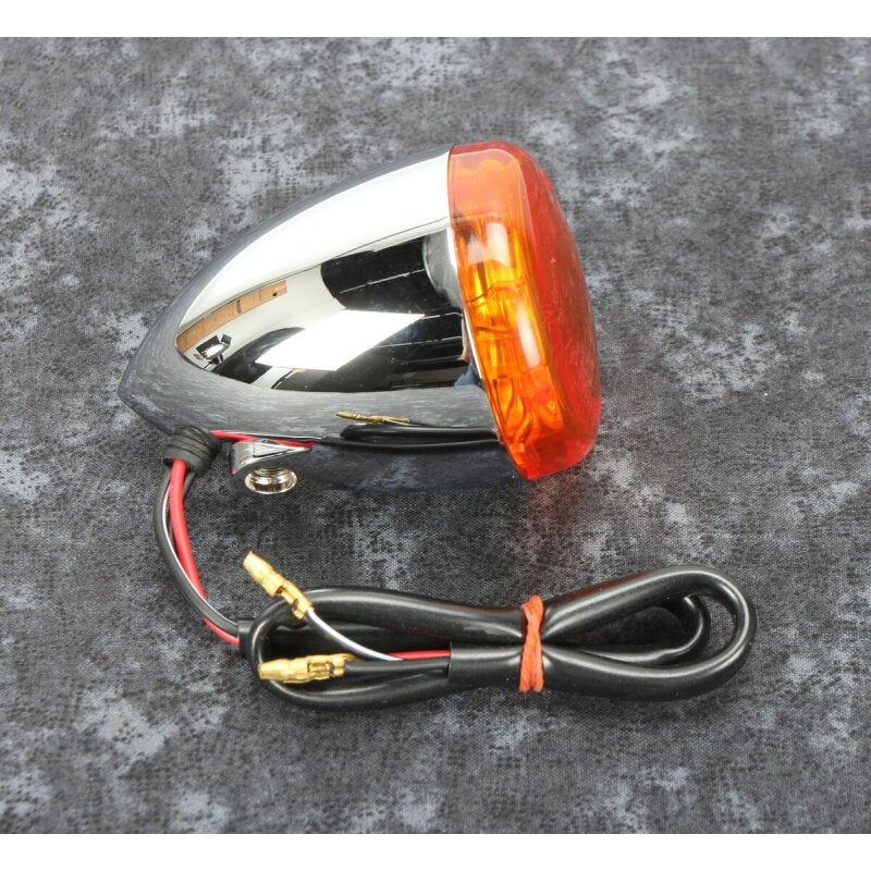 Bikers Choice 489937 - BKC489937 - Bikers Choice Chrome Bullet Front Turn Signal Amber Lens Dual Filament Replaces H-D 68885-00 - Shipped in Europe - Tuningsupply.com