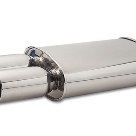Vibrant 1040 - VIB1040 - Vibrant StreetPower Oval Muffler w/ Dual 3.5in Round Tips Straight Cut Beveled Edge 2.5in inlet I.D. - Shipped in Europe - Tuningsupply.com