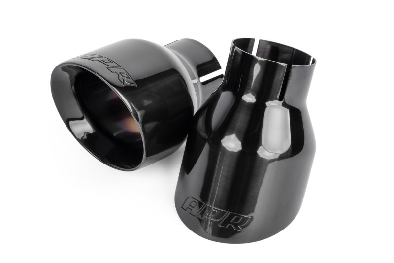 APR TPK0003 - APRTPK0003 - APR Double-Walled 4in Slash-Cut Tips - Polished Diamond Black - Set of 2 - Shipped in Europe - Tuningsupply.com