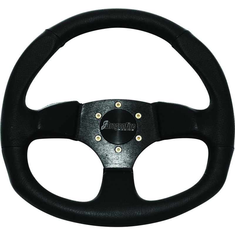 DragonFire Racing 520969 - DFR520969 - DragonFire Racing Steering Wheels - D-Shaped- Vinyl- Black- 0in offset - Shipped in Europe - Tuningsupply.com