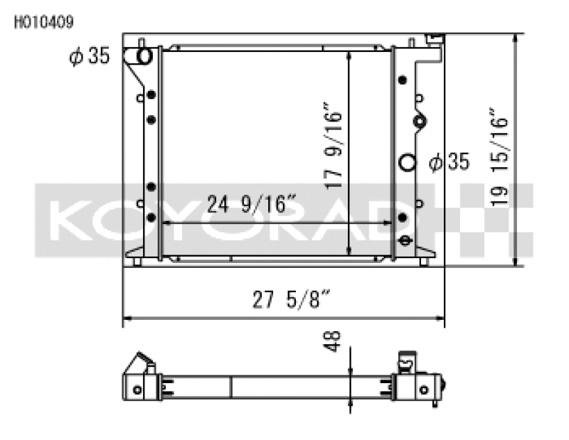 Koyo H010409 - KOYH010409 - Koyo 92-96 Toyota Chaser/Mark II/Cresta (JZX90) 2.5L Turbo (M/T) Radiator (JDM Only) - Shipped in Europe - Tuningsupply.com