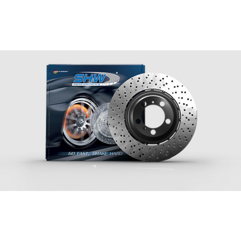 SHW Performance BRL48253 - SHWBRL48253 - SHW 19-21 BMW M2 Competition 3.0L Left Rear Cross-Drilled Lightweight Brake Rotor (34118072019) - Shipped in Europe - Tuningsupply.com