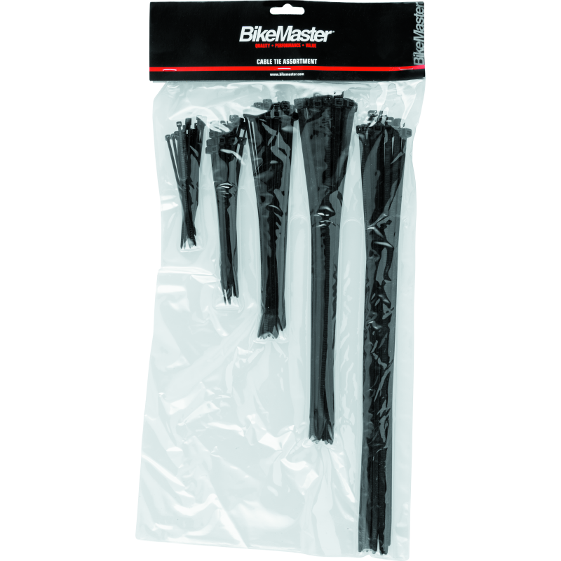 BikeMaster 151677 - BKM151677 - BikeMaster Assorted Cable Ties (Pack of 100) - Black - Shipped in Europe - Tuningsupply.com