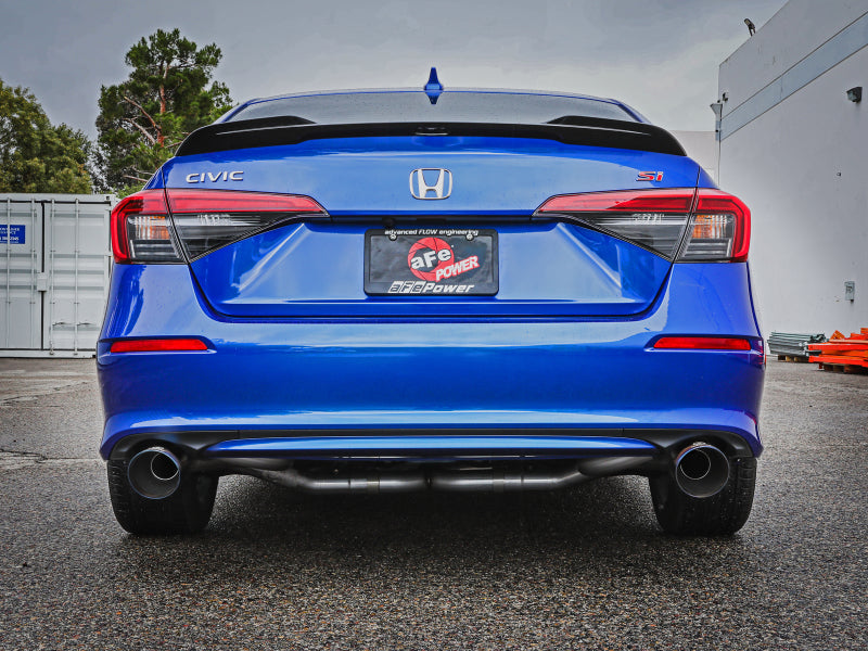 aFe 49-36630-L - AFE49-36630-L - aFe POWER Takeda 22-23 Honda Civic Si I4-1.5L (t) 2.5in to 3in 304 SS CB Exhaust - Blue Flame Tips - Shipped in Europe - Tuningsupply.com