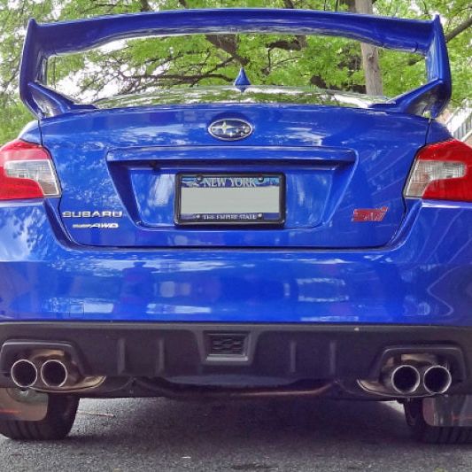 Rally Armor MF32-UR-BLK/WH - RALMF32-UR-BLK/WH - Rally Armor 15-21 Subaru WRX/STI Black UR Mud Flap w/White Logo - Shipped in Europe - Tuningsupply.com