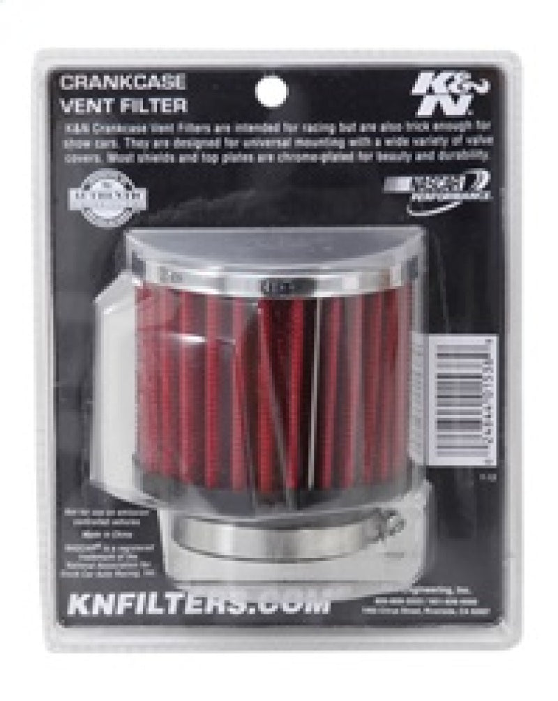K&N Engineering 62-1480 - KNN62-1480 - K&N 1.75in Flange ID x 3in OD x 2.5in H Chrome Finish Rubber Base Crankcase Vent Filter - Shipped in Europe - Tuningsupply.com