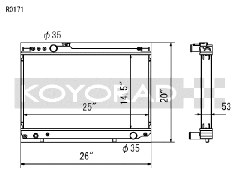 Koyo R0171 - KOYR0171 - Koyo 86-92 Toyota Supra NA/Turbo MT Only (USDM Vehicles Req. M16x1.5 Plug) Radiator - Shipped in Europe - Tuningsupply.com