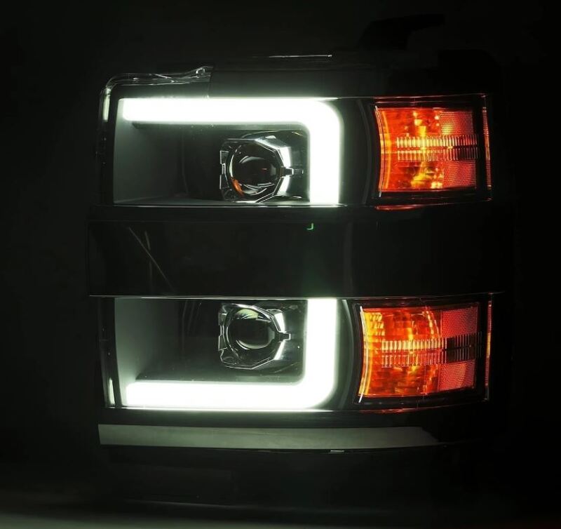 AlphaRex 880098 - ARX880098 - AlphaRex 15-19 Chevy Silverado 2500/3500 LUXX-Series Proj. Headlights Blk w/Actv SeqSig & SBDRL - Shipped in Europe - Tuningsupply.com