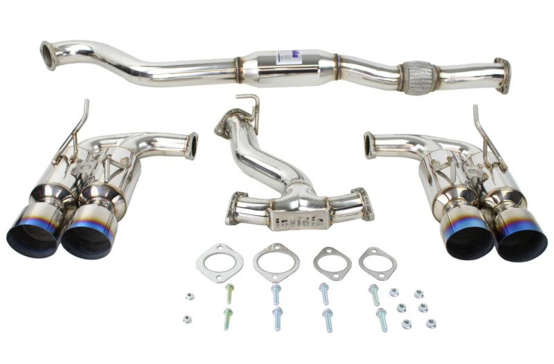 Invidia - INVHS08ST5GM4ST - Invidia 08-14 Subaru WRX Hatchback Gemini Single Layer Titanium Tip Cat-back Exhaust - Shipped in Europe - Tuningsupply.com