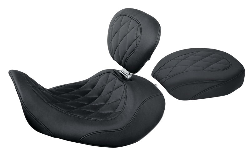 Mustang Motorcycle 76705 - MMP76705 - Mustang 06-17 Harley Dyna Wide Tripper Forward Passenger Seat Diamond Stitch - Black - Shipped in Europe - Tuningsupply.com