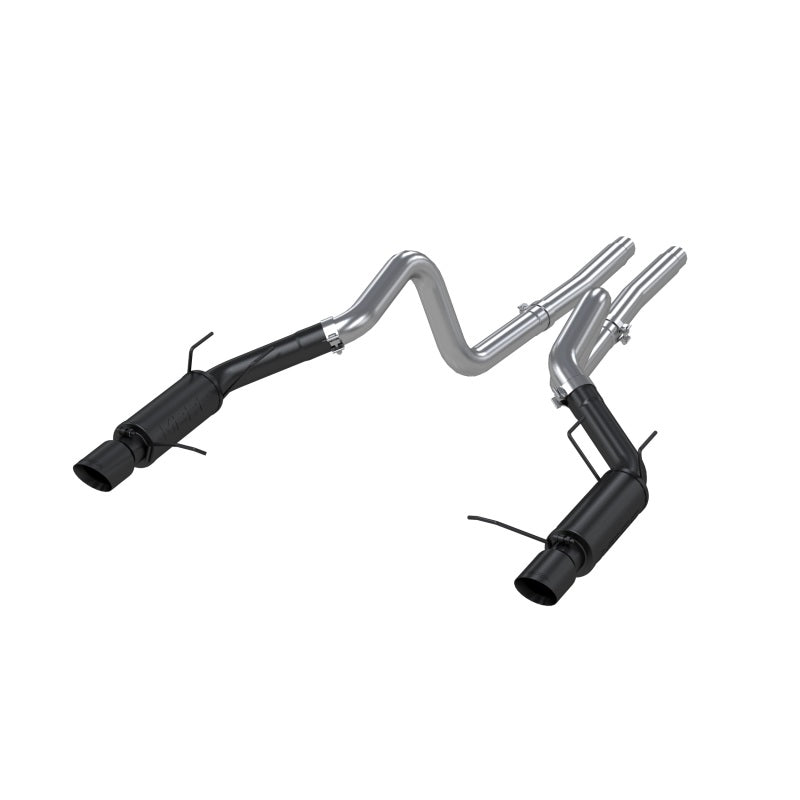 MBRP PS7264BLK - MBRPS7264BLK - MBRP 11-14 Ford Mustang GT 5.0L 3in Cat Back Dual Split Rear Race Version 4in Tips - Black - Shipped in Europe - Tuningsupply.com