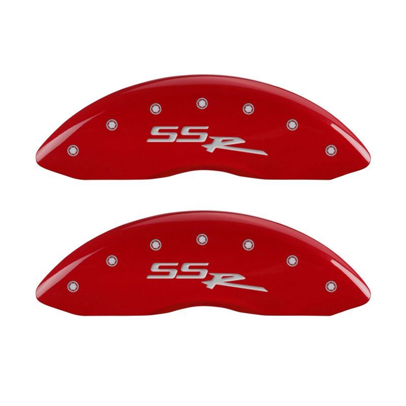 MGP 14031SSSRRD - MGP14031SSSRRD - MGP 4 Caliper Covers Engraved Front & Rear SSR Red finish silver ch - Shipped in Europe - Tuningsupply.com