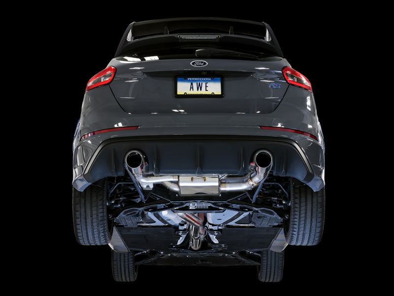 AWE Tuning 3025-32024 - AWE3025-32024 - AWE Tuning Ford Focus RS SwitchPath Cat-back Exhaust - Chrome Silver Tips - Shipped in Europe - Tuningsupply.com