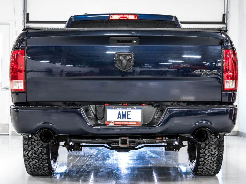 AWE Tuning 3015-33004 - AWE3015-33004 - AWE Tuning 09-18 RAM 1500 5.7L (w/Cutouts) 0FG Dual Rear Exit Cat-Back Exhaust - Diamond Black Tips - Shipped in Europe - Tuningsupply.com