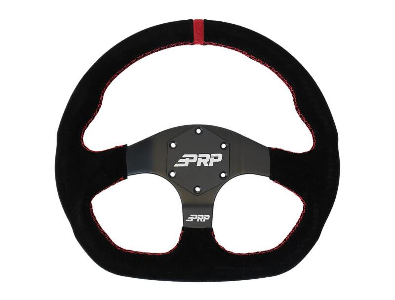 PRP Seats G253 - PRPG253 - PRP Comp-R D-Shape Suede Steering Wheel - Red - Shipped in Europe - Tuningsupply.com