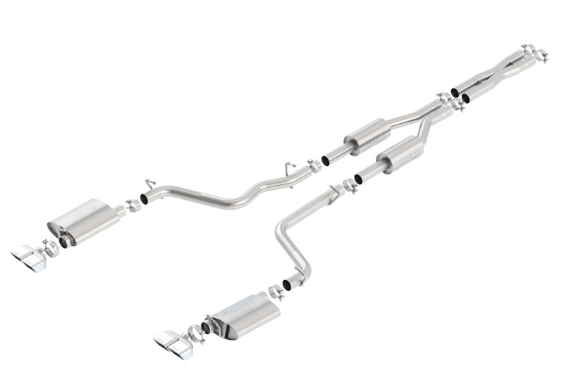 Borla 140707 - BOR140707 - Borla 09-14 Dodge Challenger R/T 5.7L RWD 2Dr. Dual Rctgl. Angle S-Type CB Exhaust - Rear Split Exit - Shipped in Europe - Tuningsupply.com