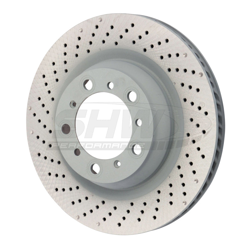 SHW Performance PRL39823 - SHWPRL39823 - SHW 2016 Porsche Boxster Spyder w/o Ceramic Brakes Left Rear Drilled MB Brake Rotor (98135240300) - Shipped in Europe - Tuningsupply.com