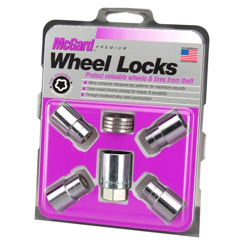 McGard 21156 - MCG21156 - McGard Wheel Lock Nut Set - 4pk. (Reg. Shank Seat) M12X1.5 / 13/16 Hex / 1.38in. Length - Chrome - Shipped in Europe - Tuningsupply.com