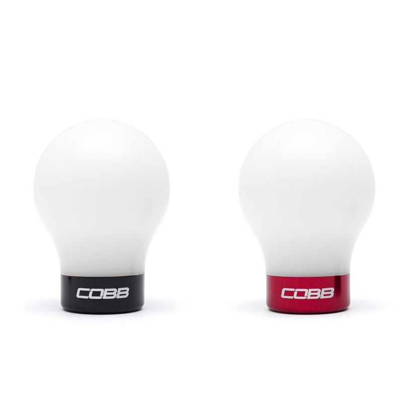 COBB - COBB213360-W - Cobb Subaru 6-Speed Weighted COBB Shift Knob - White (Incl. Both Red + Blk Collars) - Shipped in Europe - Tuningsupply.com