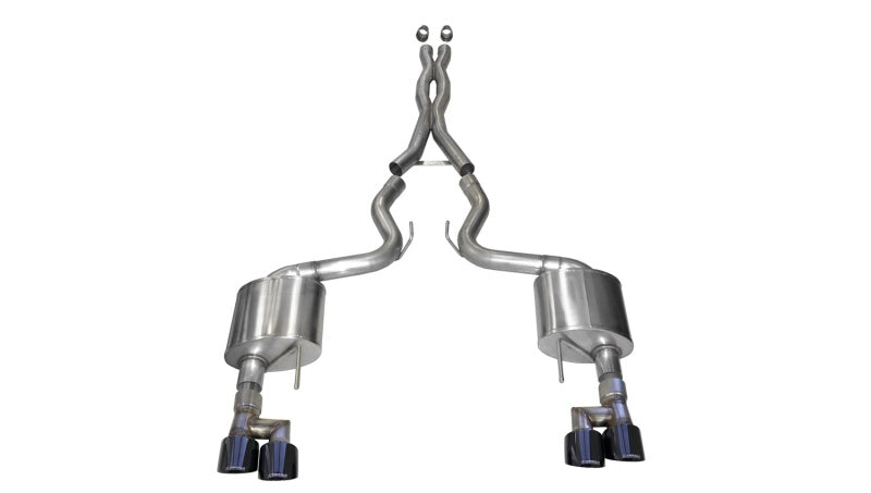 CORSA Performance 21042BLK - COR21042BLK - Corsa 18-23 Ford Mustang 5.0L V8 3in Sport Cat-Back Dual Rear Exit w/ 4in Black PVD Pro-Series Tips - Shipped in Europe - Tuningsupply.com