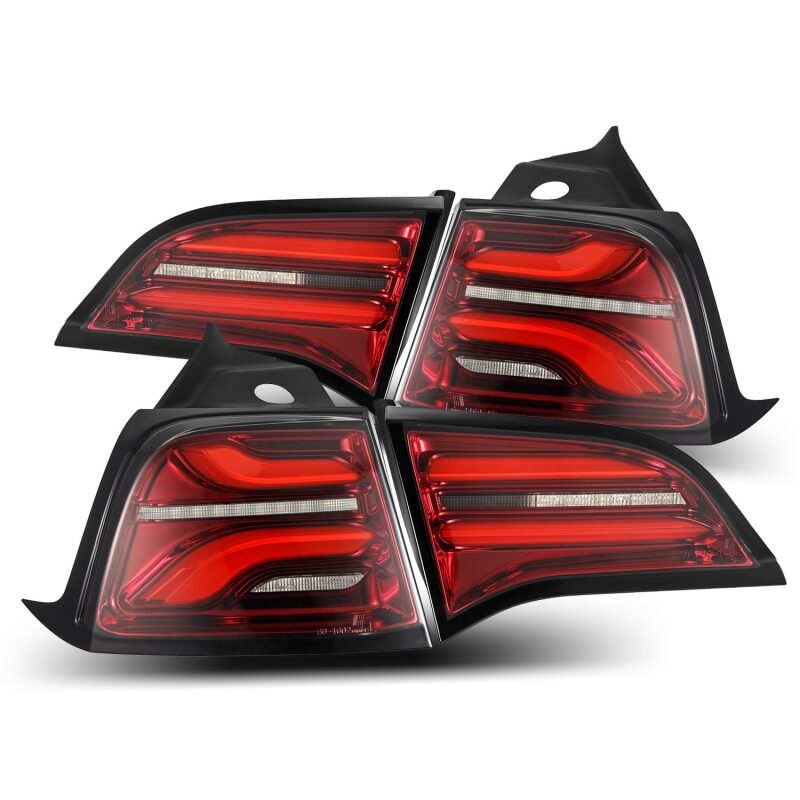 AlphaRex 601020 - ARX601020 - AlphaRex 17-22 Tesla Model 3 PRO-Series LED Tail Lights Red Smoke w/Seq Sig - Shipped in Europe - Tuningsupply.com