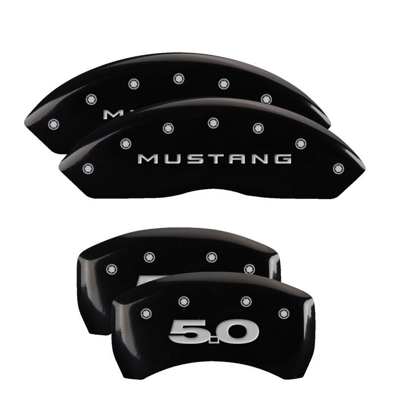 MGP 10198SM50BK - MGP10198SM50BK - MGP 4 Caliper Covers Engraved Front Mustang Engraved Rear 50 Black finish silver ch - Shipped in Europe - Tuningsupply.com