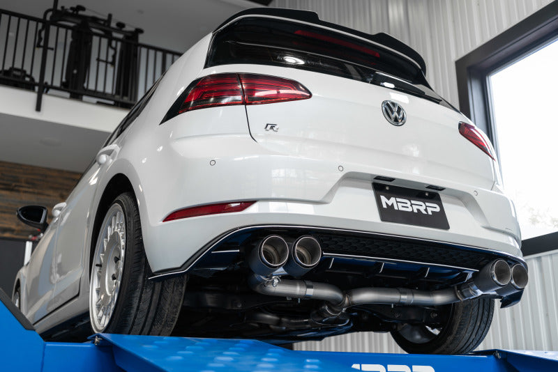 MBRP PS46033CF - MBRPS46033CF - MBRP 15-19 VW Golf R MK7/MK7.5 3in T304 Cat Back Exhaust w/ Carbon Fiber Tips - Shipped in Europe - Tuningsupply.com