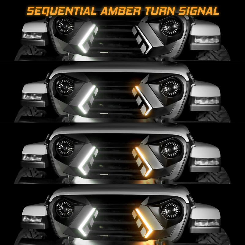 XKGLOW XK-GRILL-JK1-DM - XKGXK-GRILL-JK1-DM - XK Glow JK Wrangler XKCHROME LED Grill Kit (Dual Mode) - Shipped in Europe - Tuningsupply.com