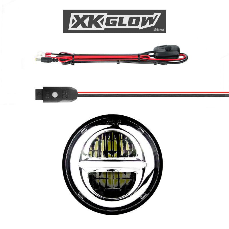 XKGLOW XK-5IN-KIT-W - XKGXK-5IN-KIT-W - XK Glow Chrome Bezel 5.75in XKchrome LED headlight - Shipped in Europe - Tuningsupply.com