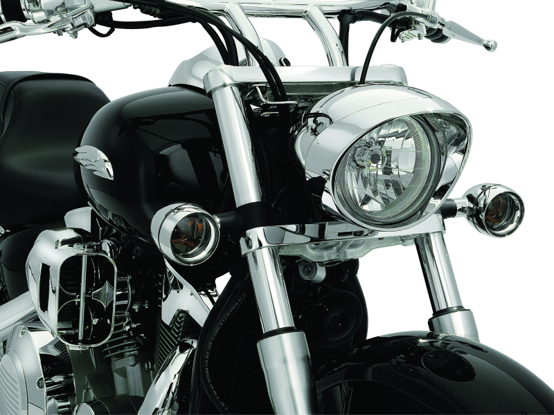 Kuryakyn 2270 - KUR2270 - Kuryakyn Deep Dish Bezels With Smoke Lenses Red Light - Shipped in Europe - Tuningsupply.com