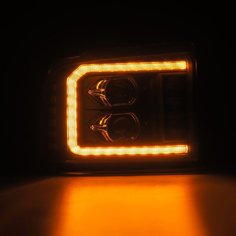 AlphaRex 880317 - ARX880317 - AlphaRex 05-07 Ford F250/350/450/550 Super Duty LUXX LED Proj HL Blk w/Actv Light & Seq Sig + SB DRL - Shipped in Europe - Tuningsupply.com