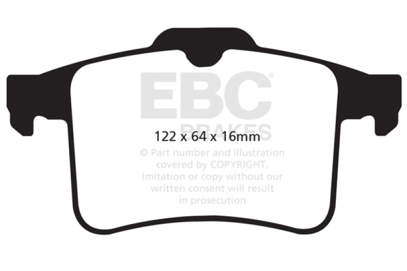 EBC DP42059R - EBCDP42059R - EBC 10-15 Jaguar XF 5.0 Supercharged (470) Yellowstuff Rear Brake Pads - Shipped in Europe - Tuningsupply.com